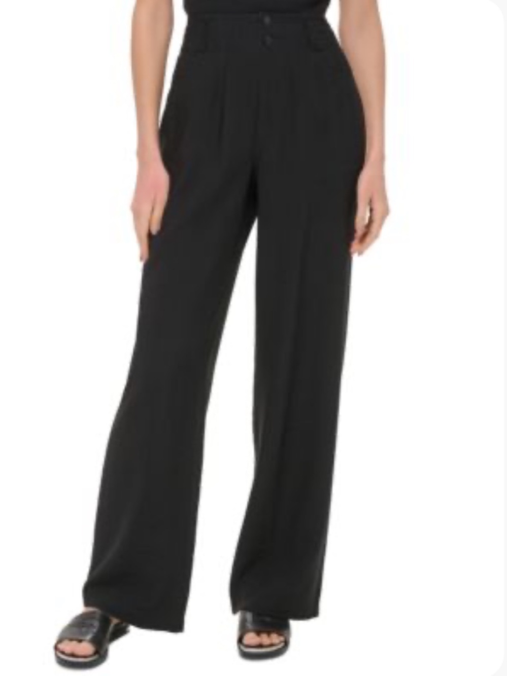 DKNY Black Wide-Leg Pants High Rise Size 4